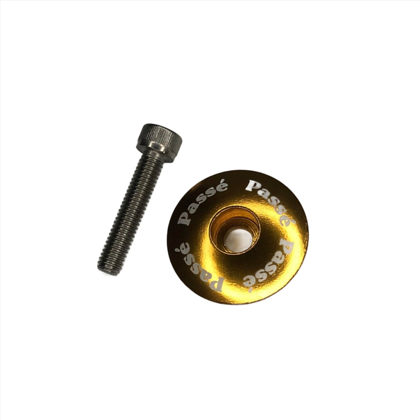 headset top cap passe logo gold