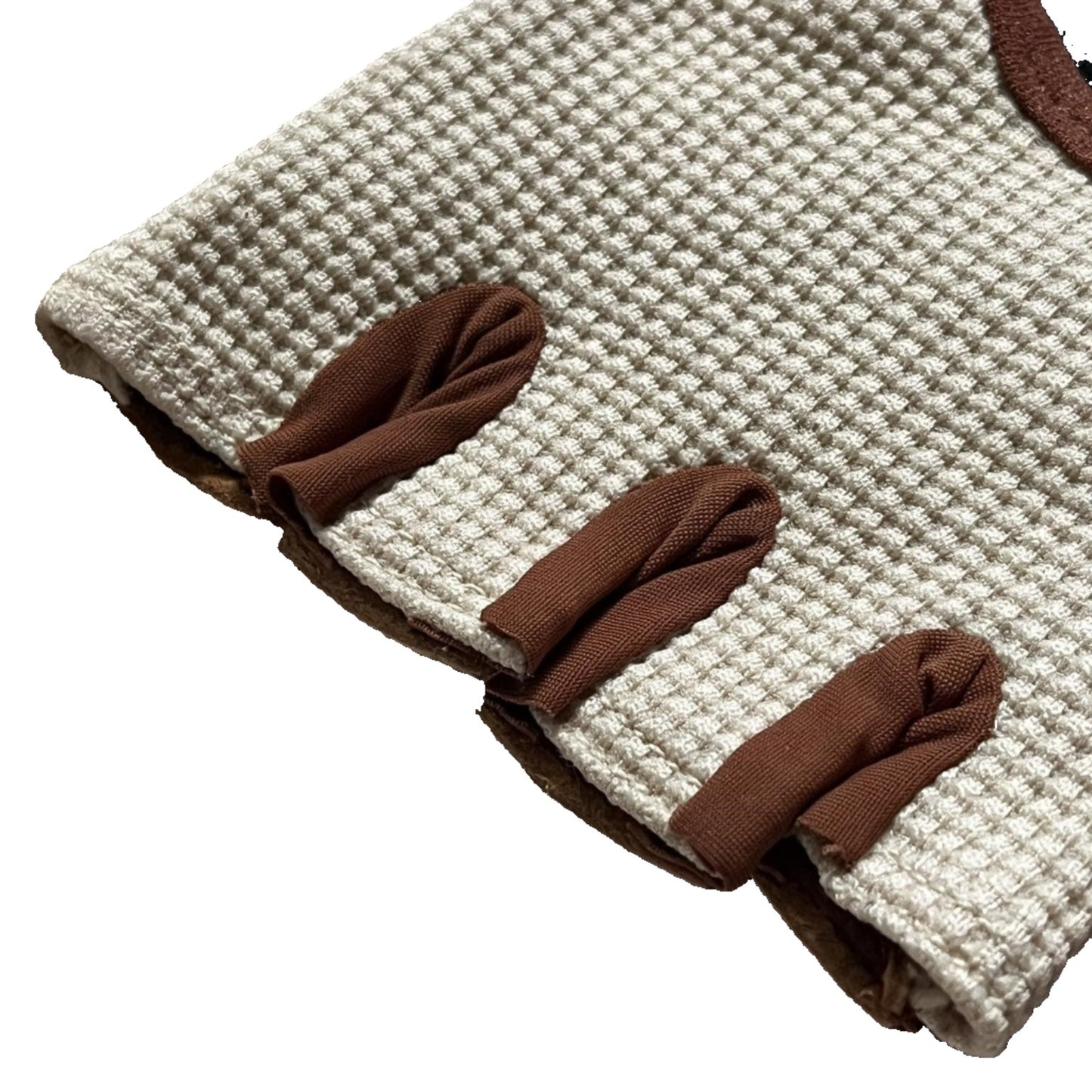 knitted gloves brown beige