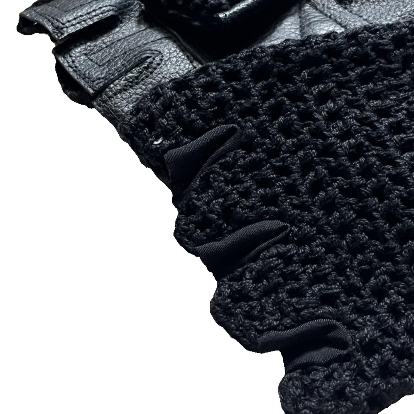 crocheted gloves triple black