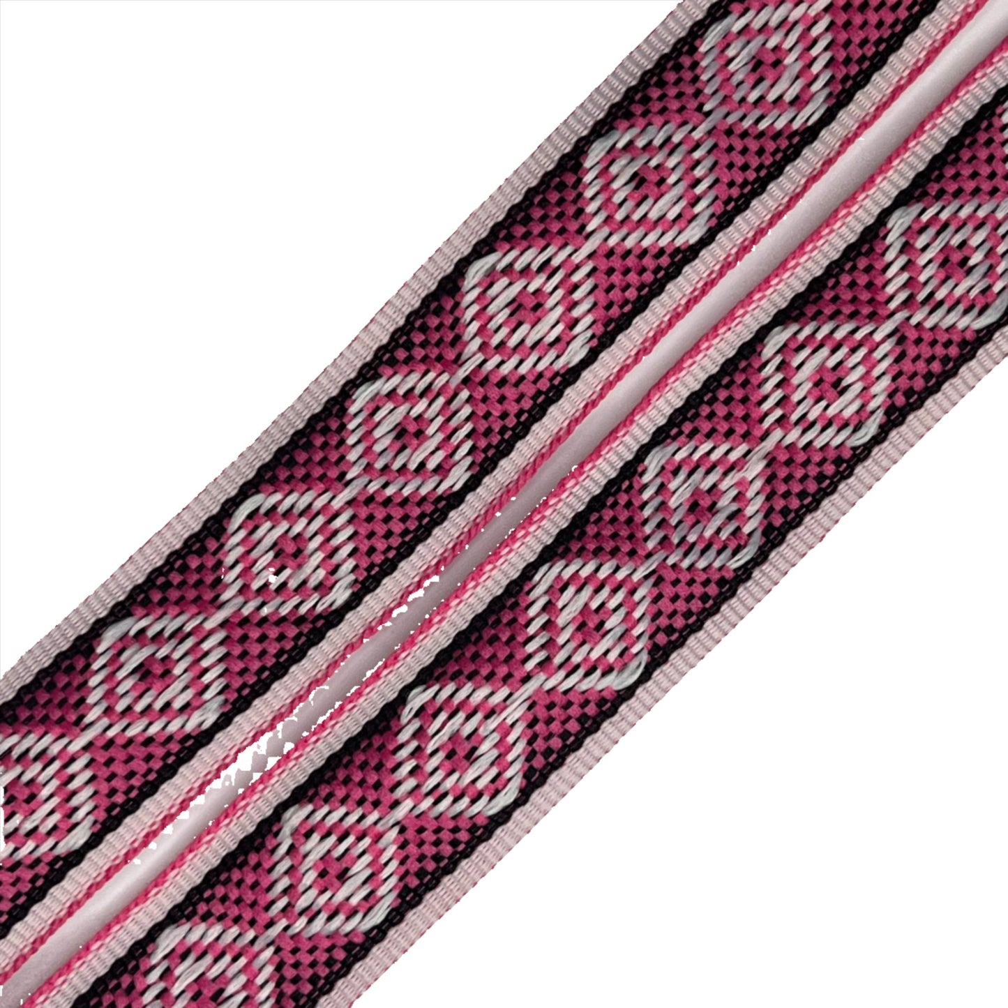 woven bartape rattle pink white