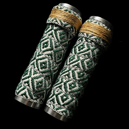 lock on grips woven diamond green