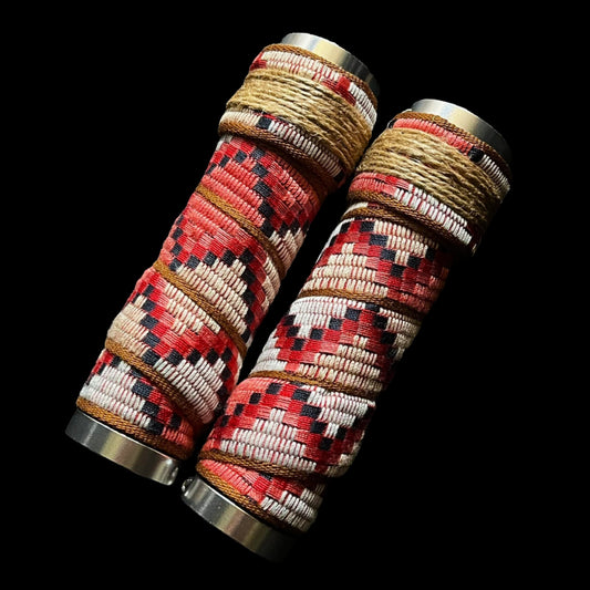 lock on grips woven aztec salmon