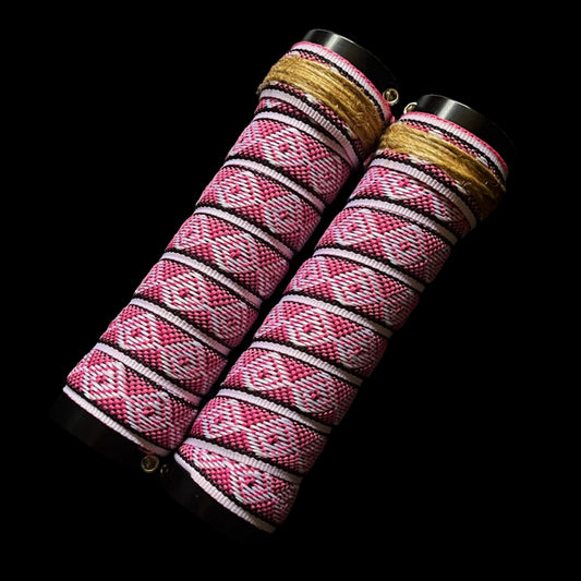 lock on grips woven rattle pink