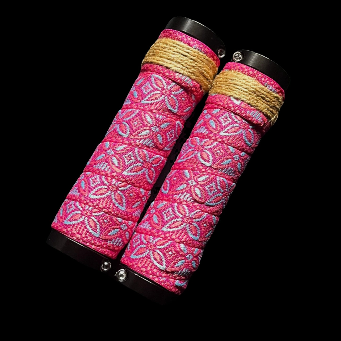 lock on grips woven petals pink