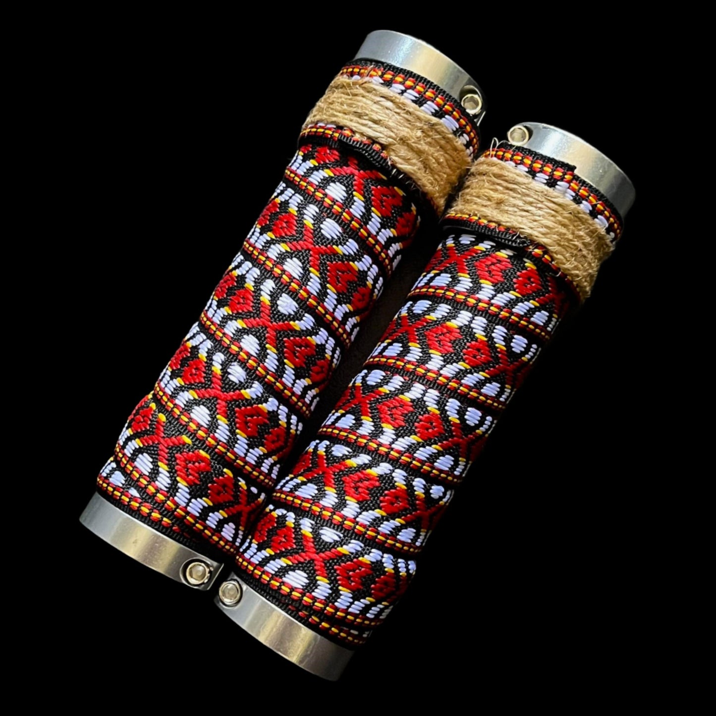 lock on grips woven tribal red