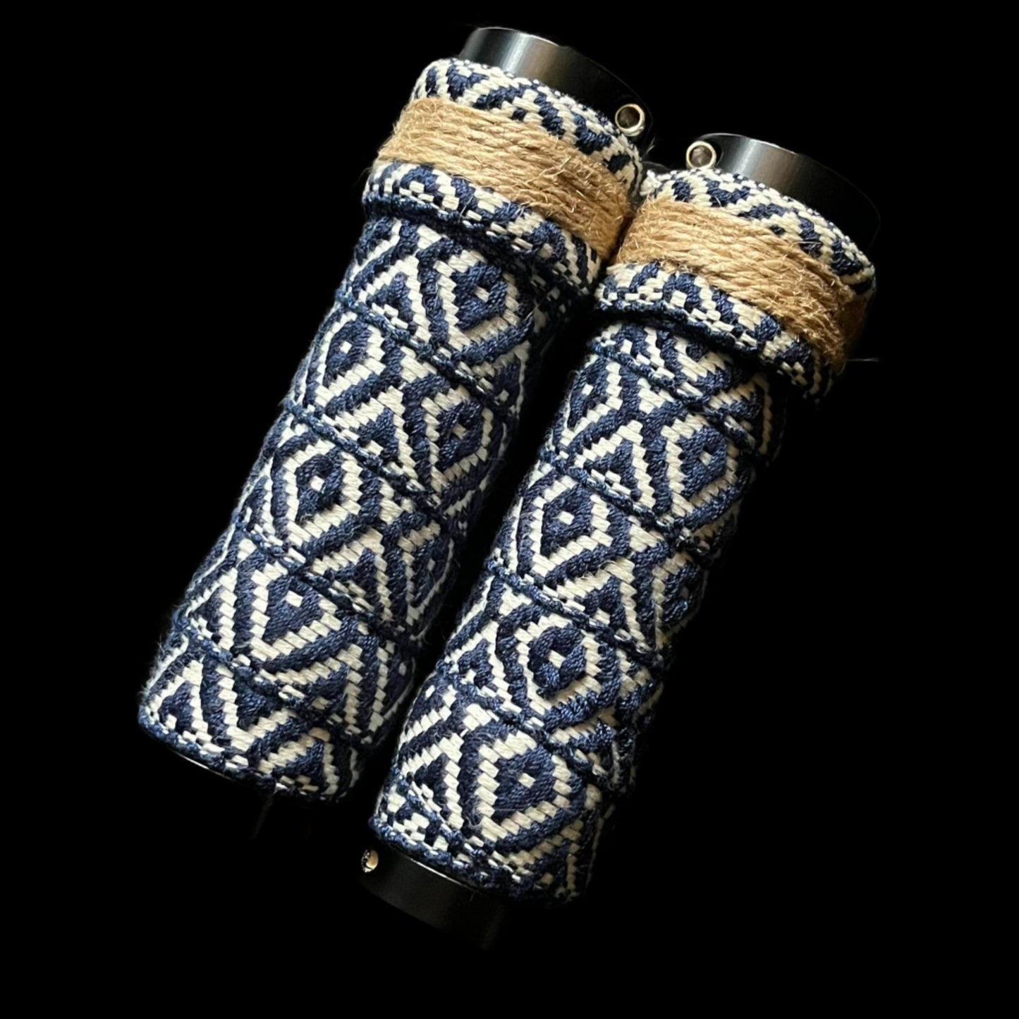 lock on grips woven diamond navy