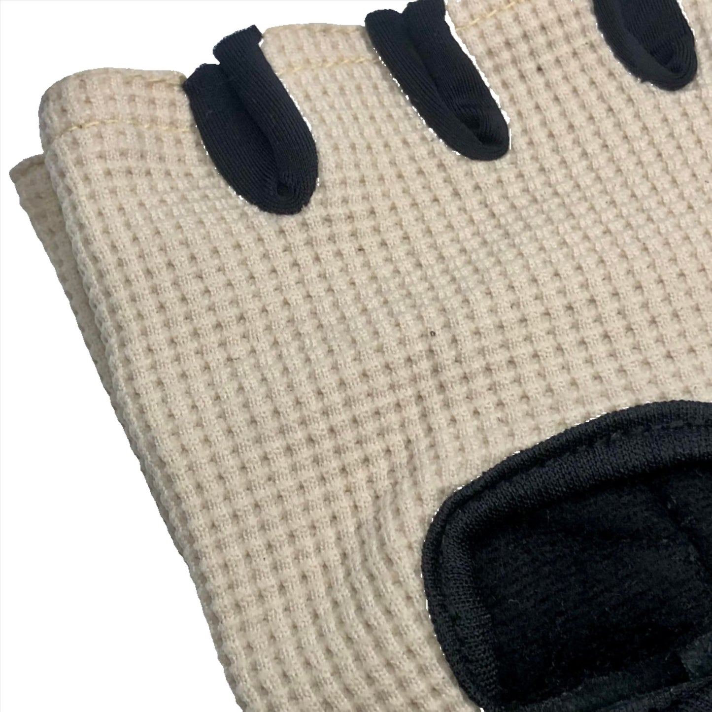 knitted gloves black beige