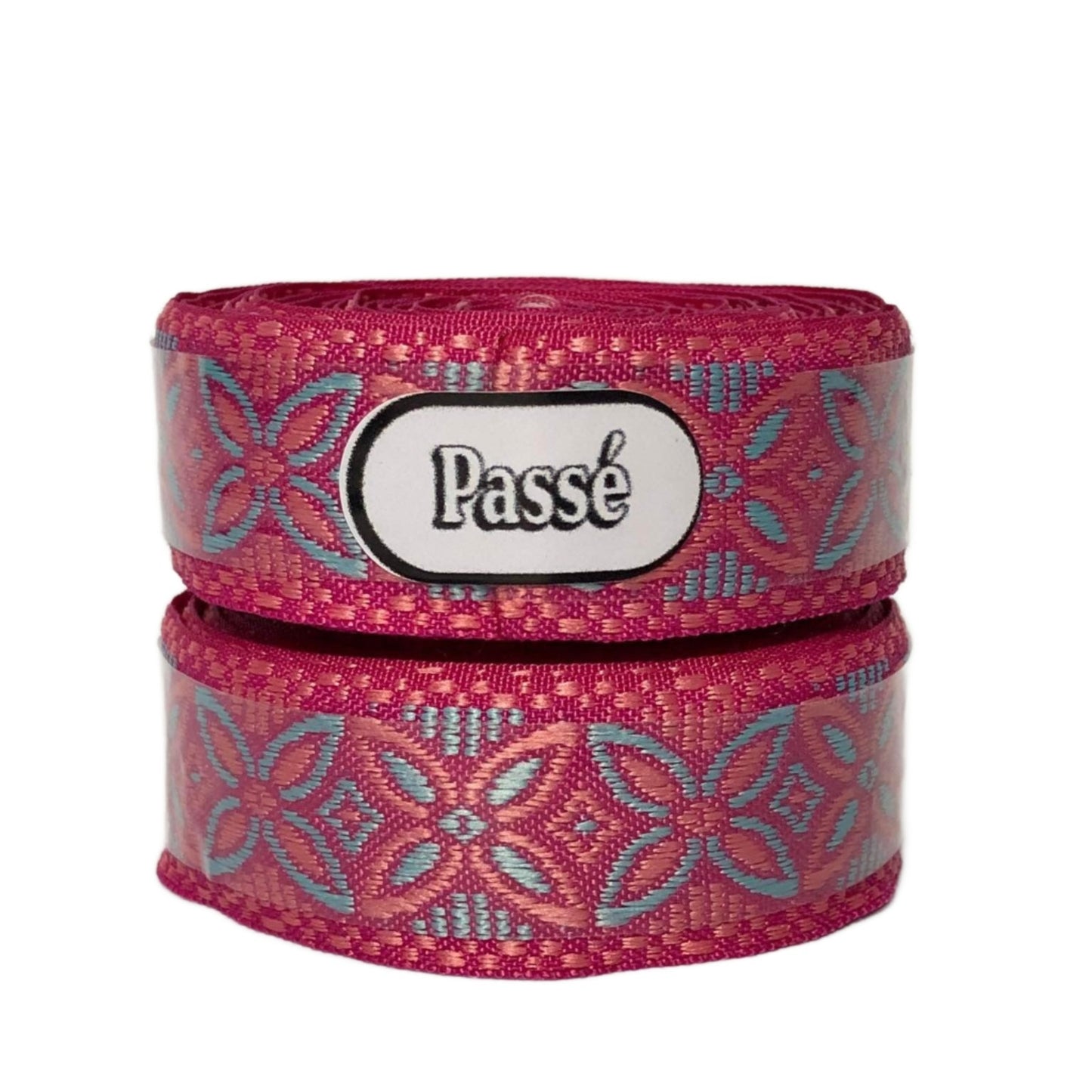 woven bartape petals pink silver