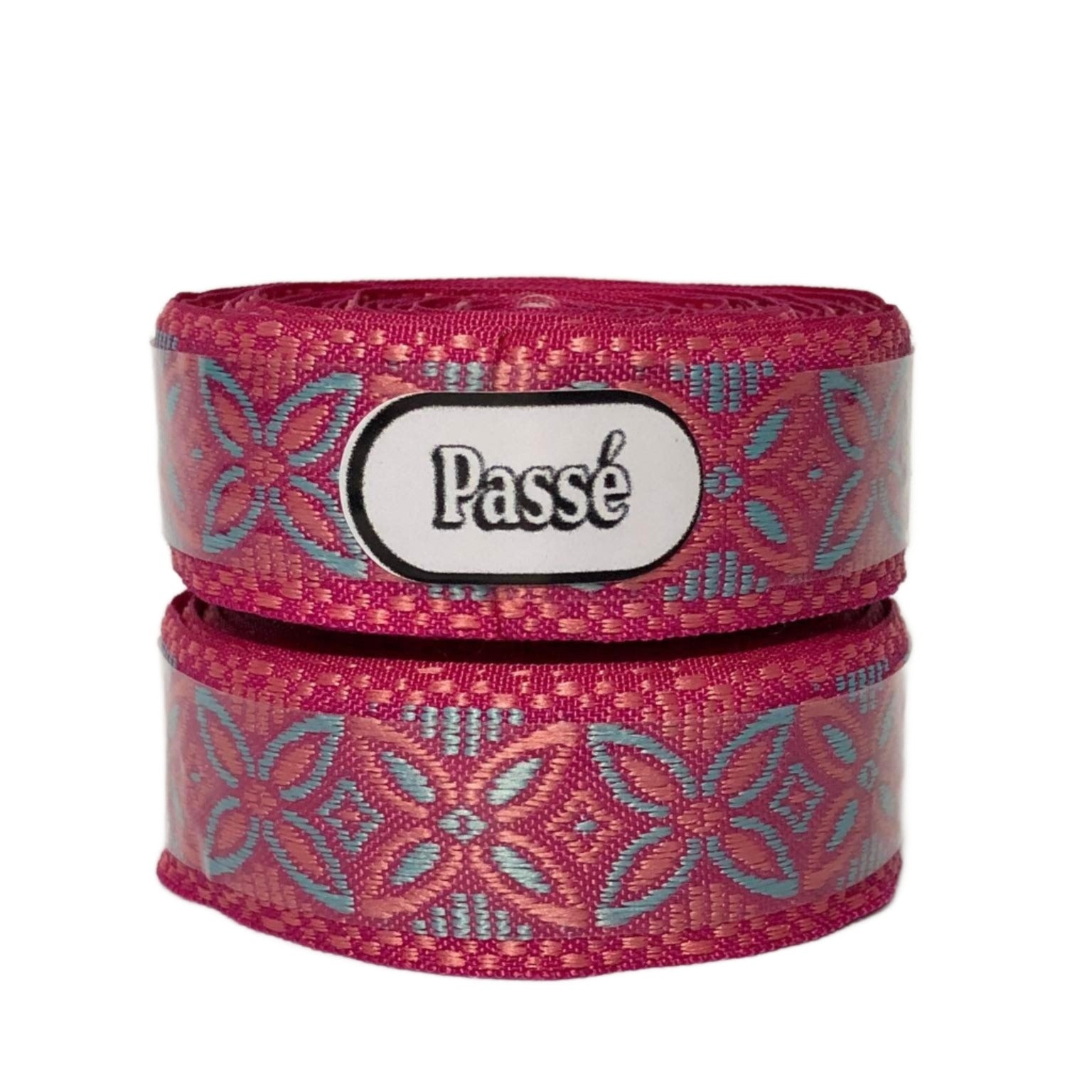 woven bartape petals pink silver